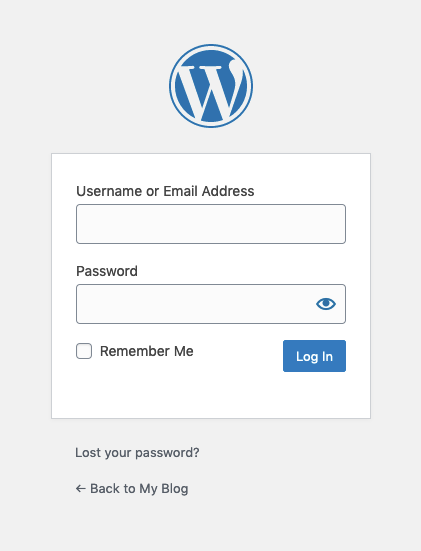 Screenshot: WordPress Login Screen