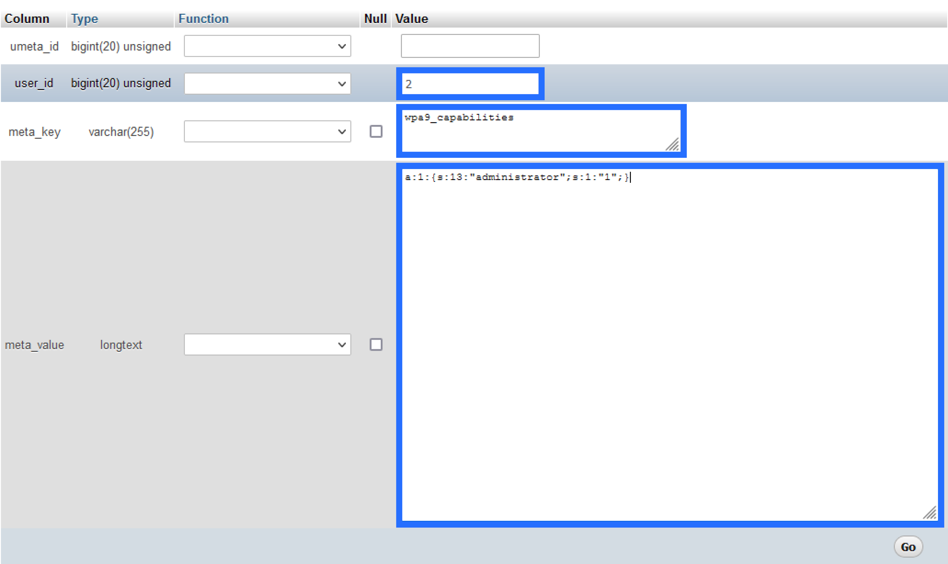 Screenshot: New User Login Details Form