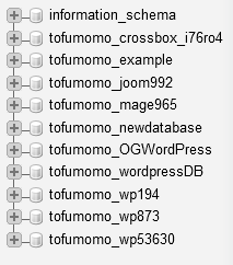 Screenshot: List of Databases on the Left-Hand Side Panel