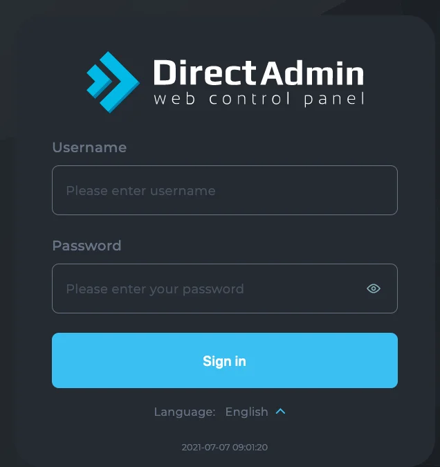 DirectAdmin Login Form