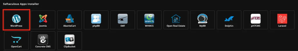 Softaculous Apps Installer Section of DirectAdmin Control Panel