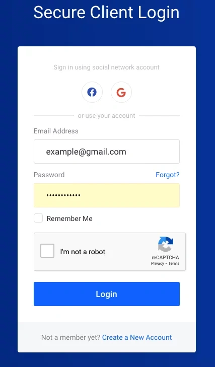 Screenshot: MyDreamIT Login Page