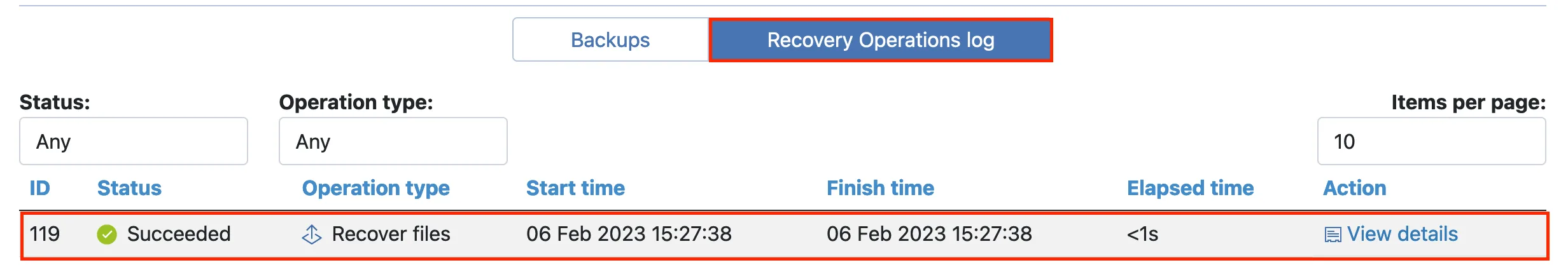 Screenshot: Status Bar of Your Backup's Progress