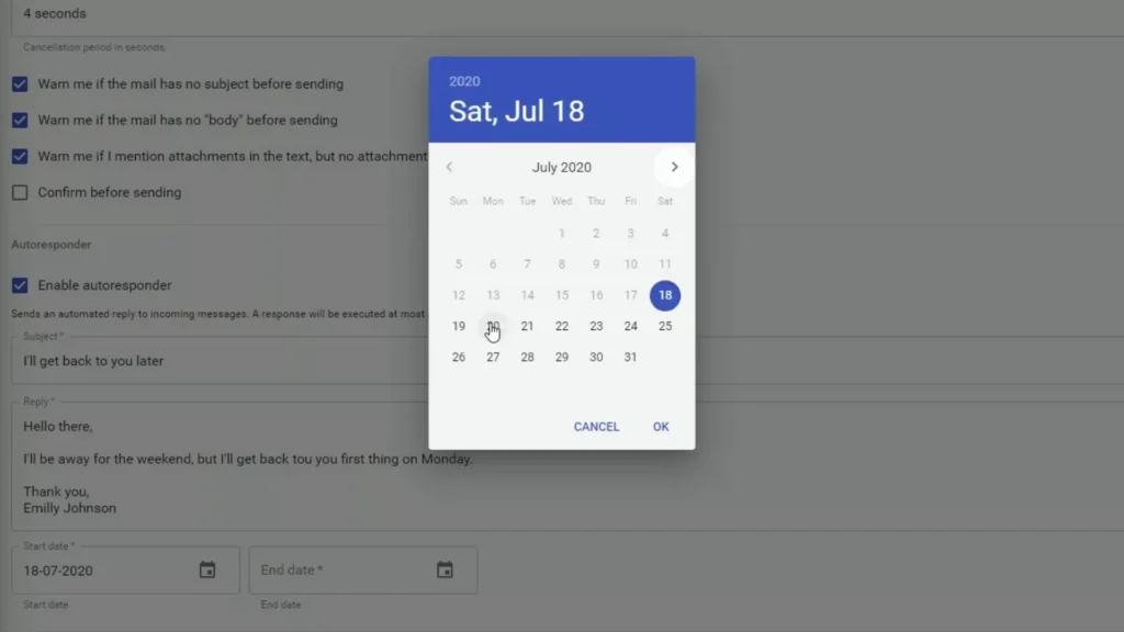 Feature: Autoresponder