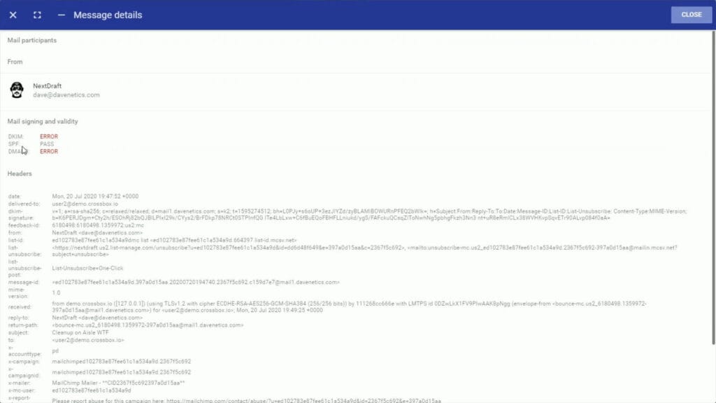 Feature: Email Health Indicator