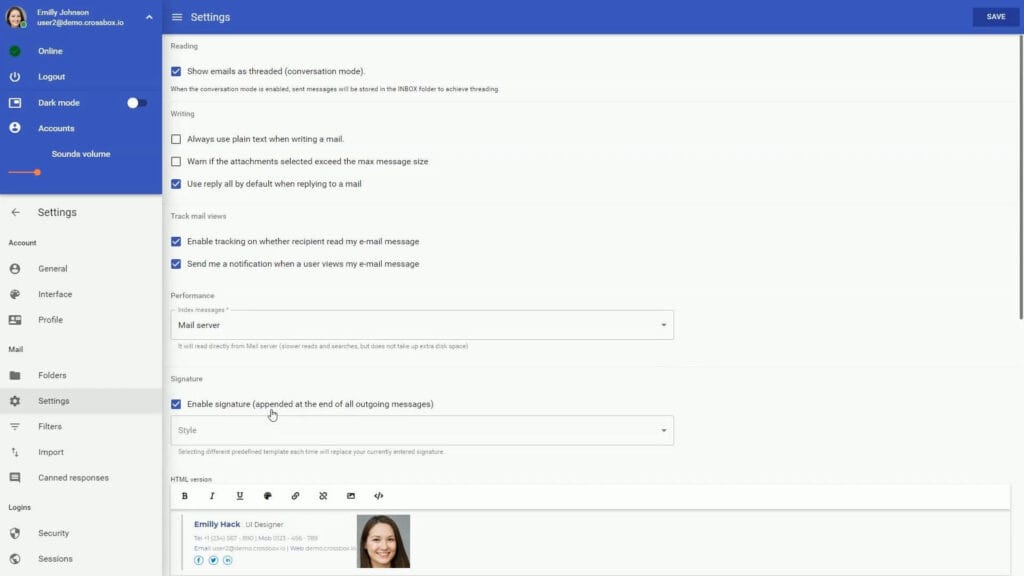 Feature: Email Signatures