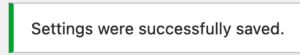 Screenshot: Settings Successfully Saved Confirmation